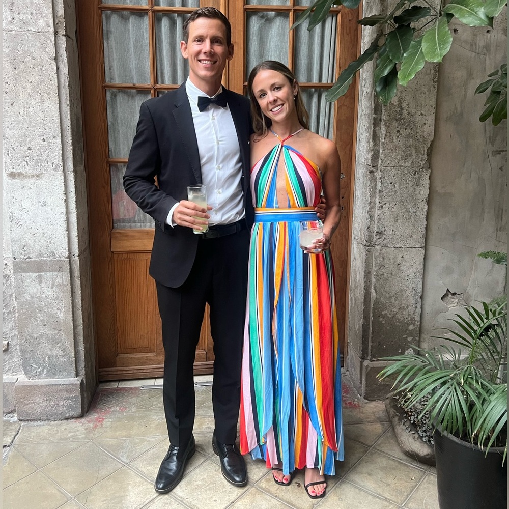 Stunning, like new striped maxi dress